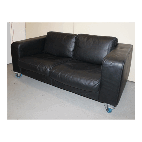 Leder Sofa schwarz
