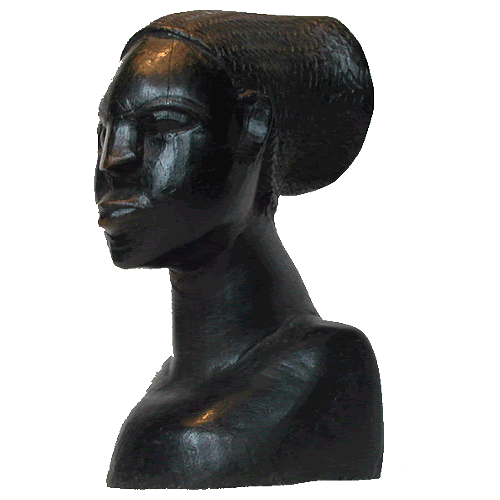 Afrikanischer Frauenkopf Holz geschnitzt 1
