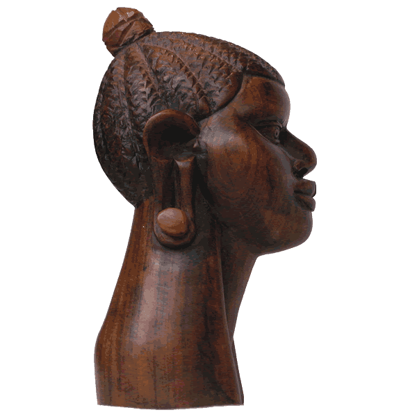 Afrikanischer Frauenkopf geschnitzt